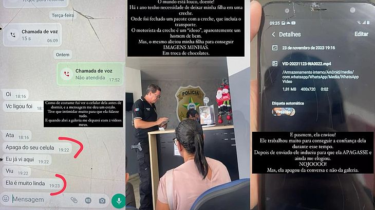 Motorista de creche é denunciado por aliciar criança com chocolates para conseguir fotos da mãe dela