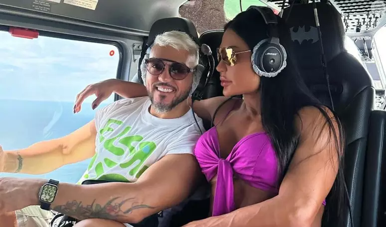 Com comida liberada, Belo e Gracyanne levam as próprias marmitas para cruzeiro de Neymar