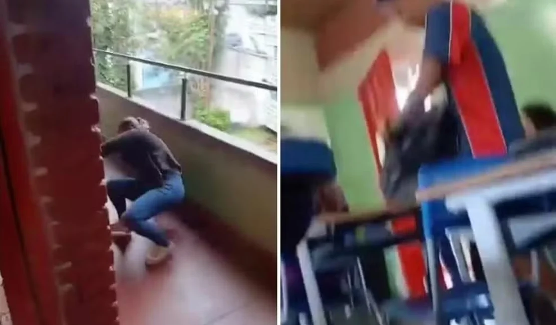 Estudante de 15 anos agrediu professora de geografia na Escola Estadual Três Poderes, no Bairro Itapoã, Região da Pampulha, em BH - Foto: Reprodução