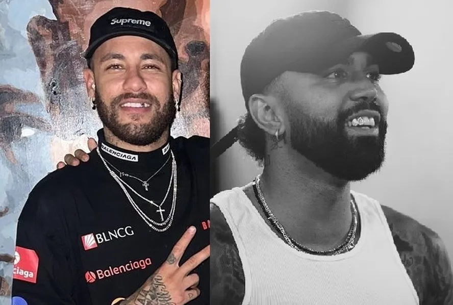 Virou moda! Neymar e Gabigol aparecem usando dentes de prata