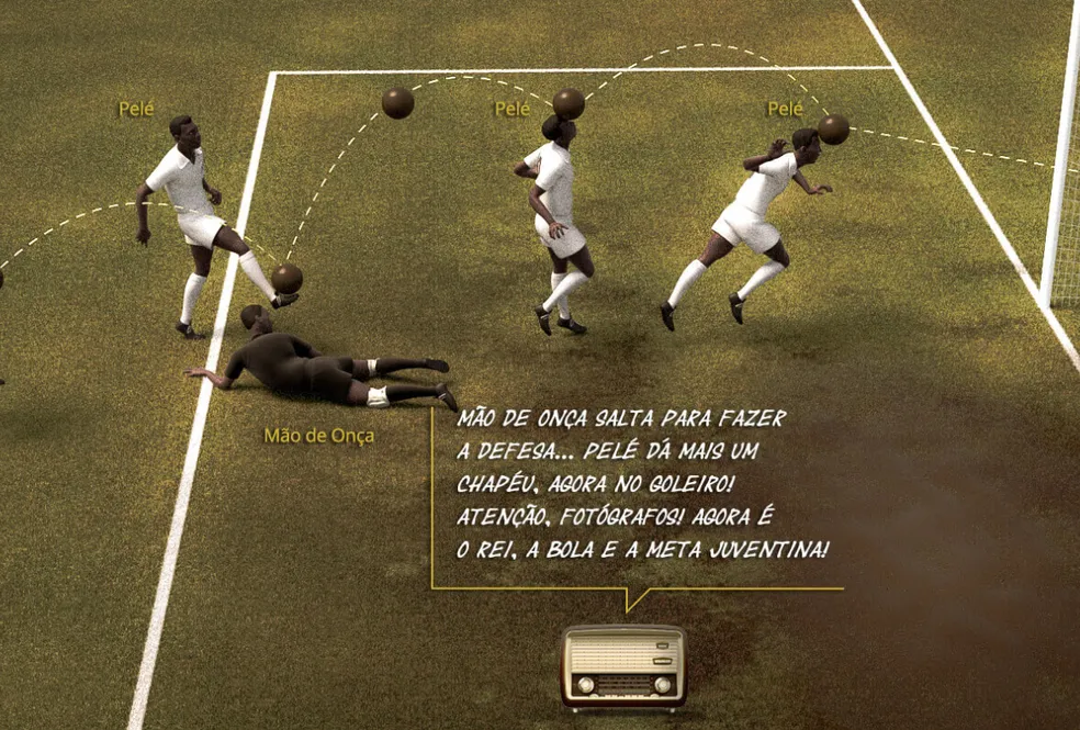 Pelé, golaço, especial, Mão de Onça — Foto: Reprodução