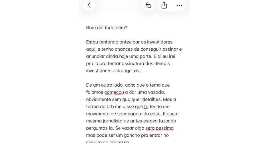 Vorcaro mandou mensagem a Moraes no dia da prisão em 2025. — Foto: Reprodução