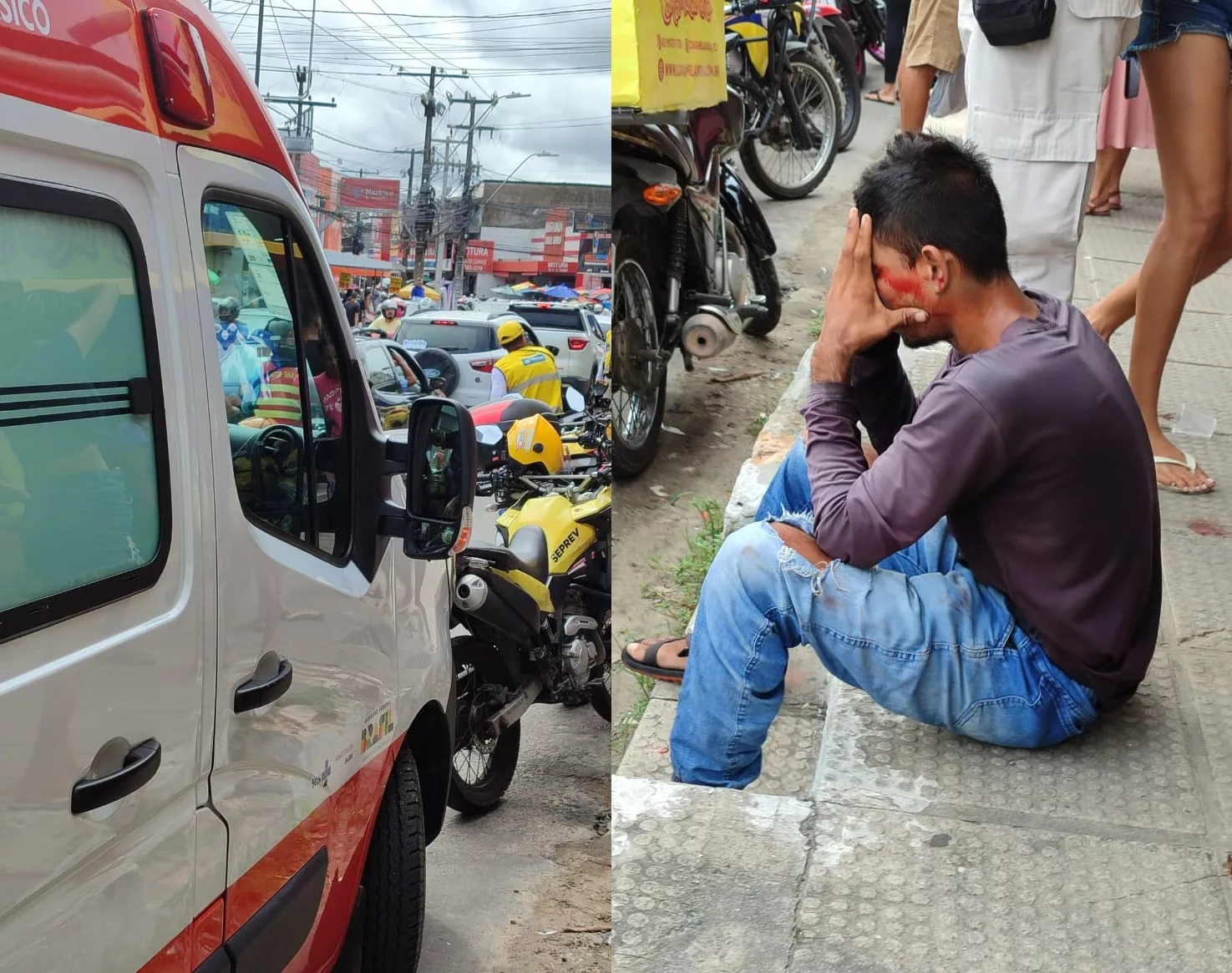 Após troca de agressões com capacetes, um motociclista acaba detido e outro em hospital