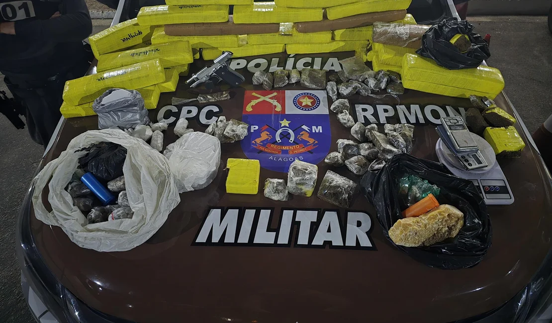 PM registra 16 armas de fogo e quase 80 quilos de drogas apreendidas na última semana em Alagoas