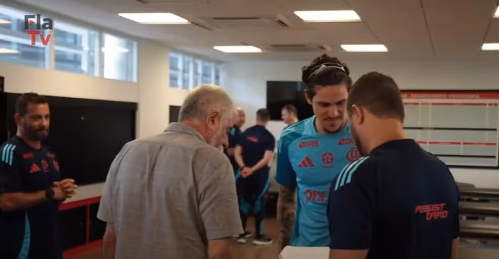 Runco na reapresentação do Flamengo — Foto: Reprodução