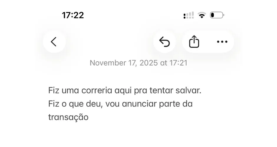 Vorcaro mandou mensagem a Moraes no dia da prisão em 2025. — Foto: Reprodução