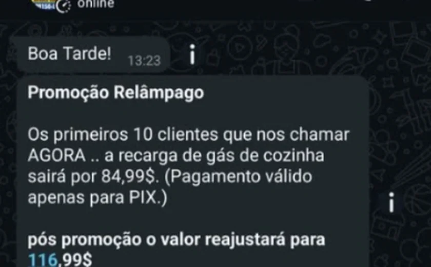 Golpe do WhatsApp: Moradora do Brivaldo Medeiros cai em fraude ao tentar comprar gás de cozinha
