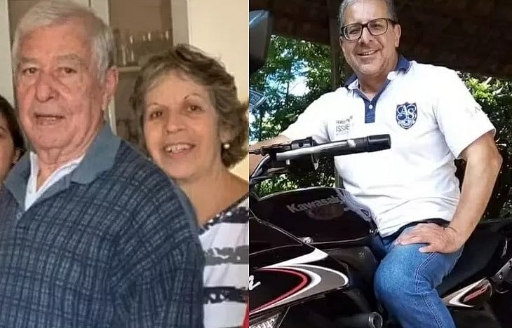 Joana Fátima Sanches Carrasco, 70, Aparecido Roberto Carrasco, 74, e o genro deles, Valdinei de Souza1 57, foram achados mortos | Reprodução/Arquivo Pessoal