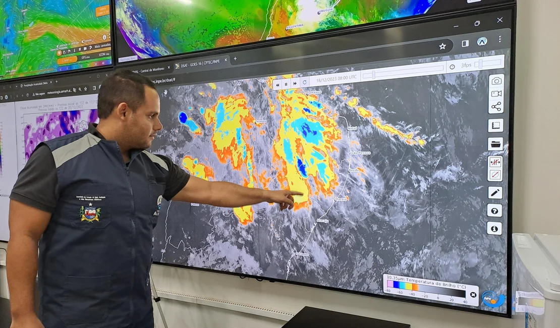 Municípios de Alagoas têm alerta de chuvas intensas e ventos de até 60km/h