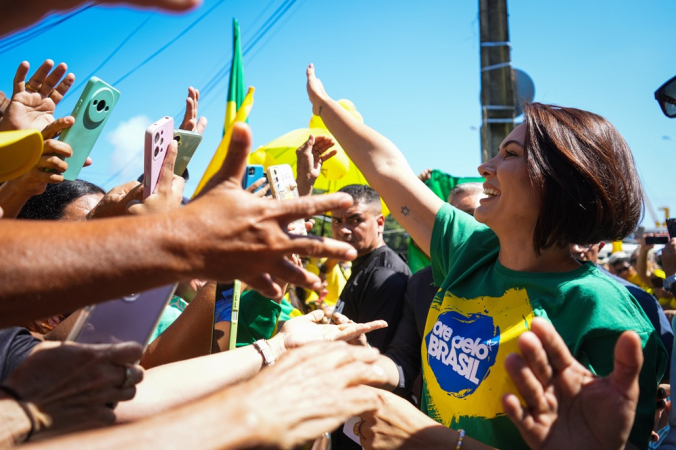 Michelle Bolsonaro participa de manifestação em apoio a Jair Bolsonaro em Belém (PA)