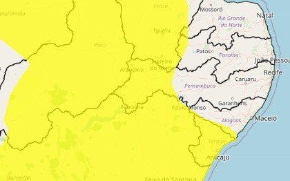 Inmet emite novo alerta de chuvas para 15 municípios de AL