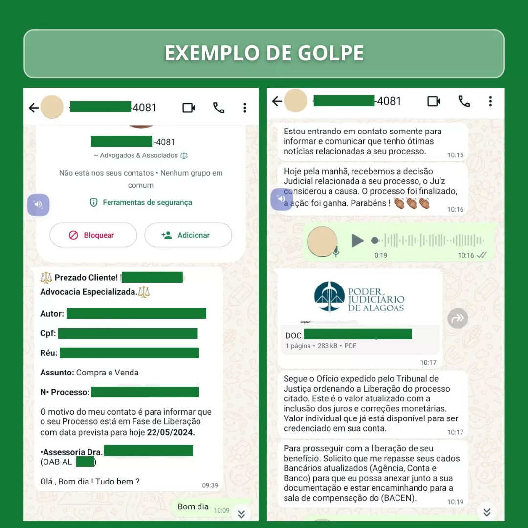 “Processo ganho”: Defensoria Pública alerta para golpes pelo whatsapp