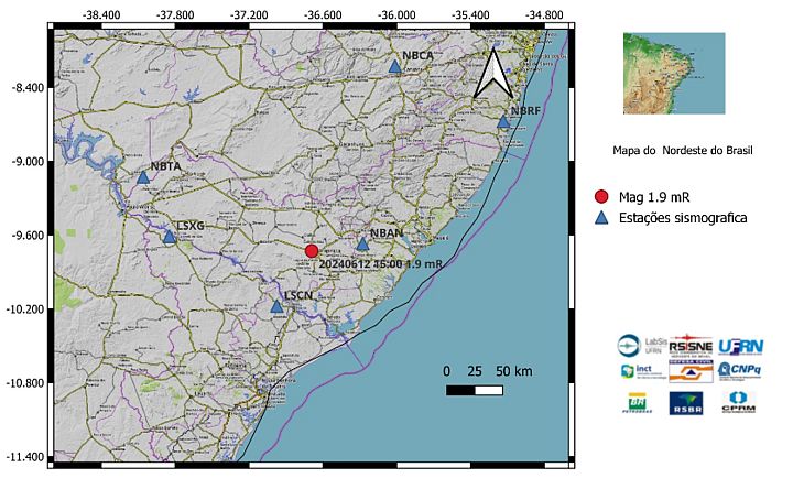 Alagoas é o 2º estado do Nordeste com mais tremores de terra em 2024