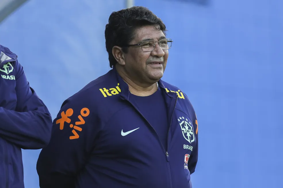 Ednaldo Rodrigues, presidente da CBF, em treino da Seleção: ele está de volta à presidência da confederação — Foto: Joilson Marconne/CBF