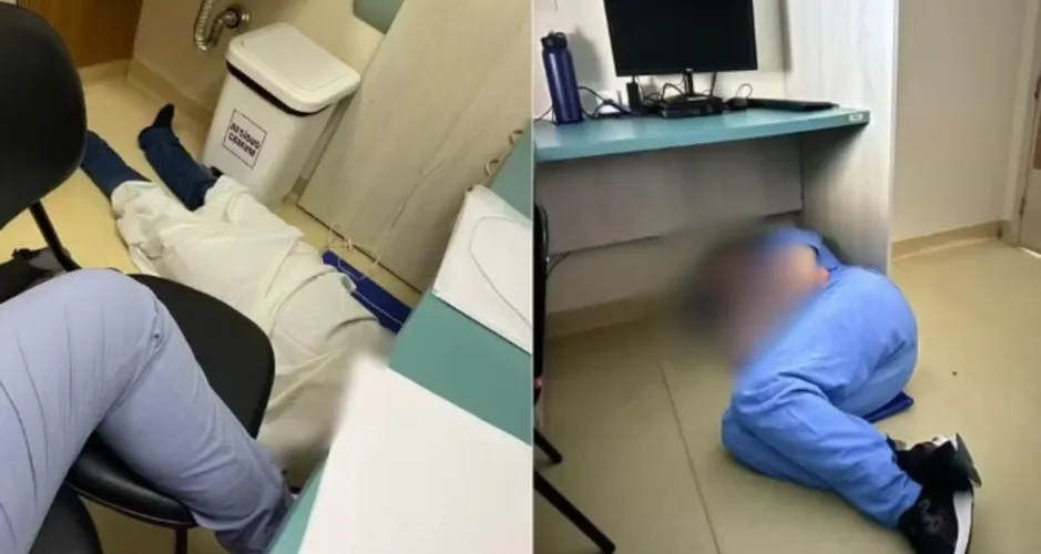 Estudantes de medicina dormem no chão e denunciam plantões exaustivos