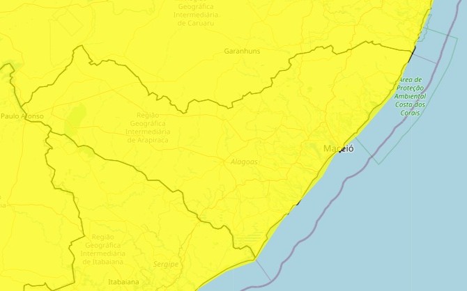 Todos municípios de AL estão em alerta para chuvas e ventos intensos