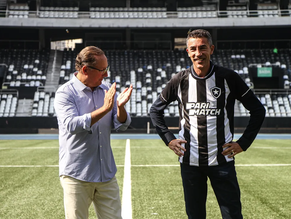 John Textor e Bruno Lage, Botafogo — Foto: Arthur Barreto/Botafogo