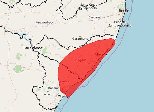 Alerta vermelho: Inmet divulga aviso de acumulado de chuva de "grande perigo" para Alagoas