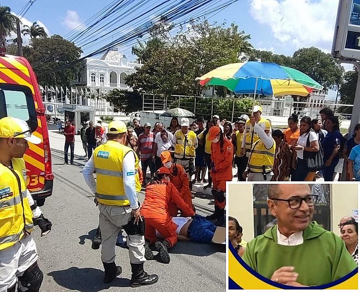 Padre atropelado no Centro de Maceió é transferido para Santa Casa