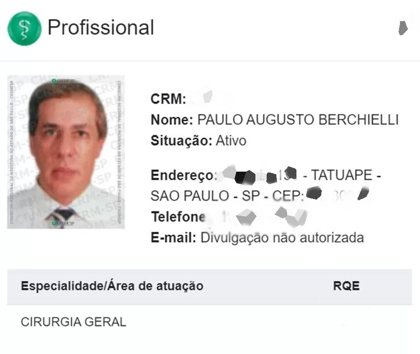 Registro profissional de médico suspeito de estupro segue ativo no Cremesp