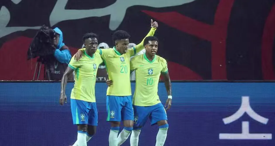 Seleção brasileira dá show e goleia a Coreia do Sul por 5 a 0