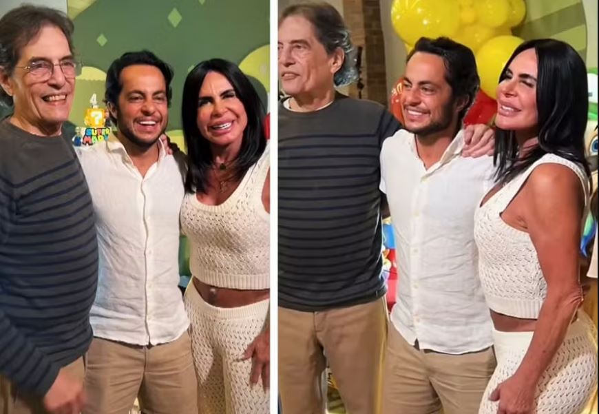 Thammy Miranda reúne pai e mãe Gretchen em foto rara — Foto: Instagram