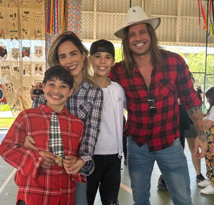 Wanessa Camargo leva Dado Dolabella à festa junina da escola dos filhos