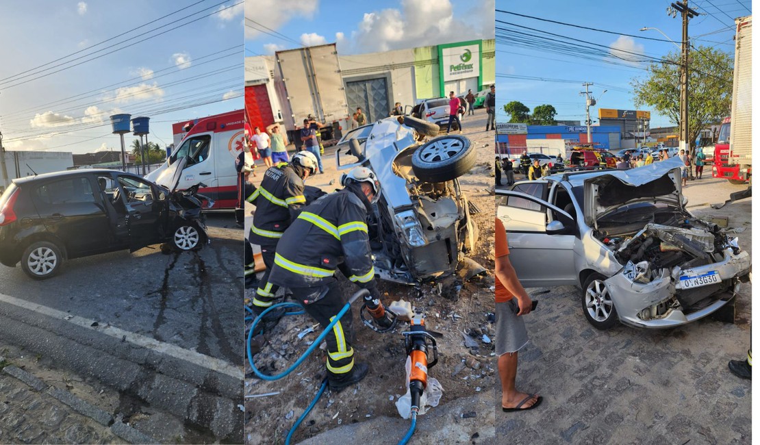 Acidente de trânsito deixa três feridos na Via Expressa, em Maceió