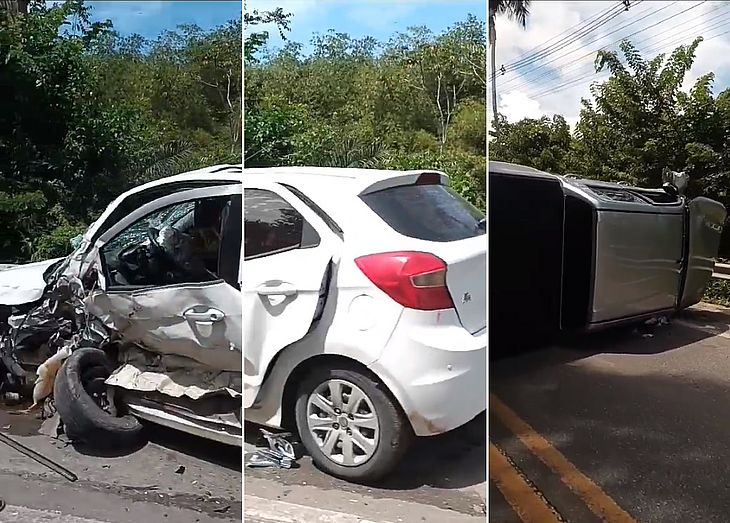 Acidente entre carro e caminhonete deixa feridos na BR-316, em Satuba