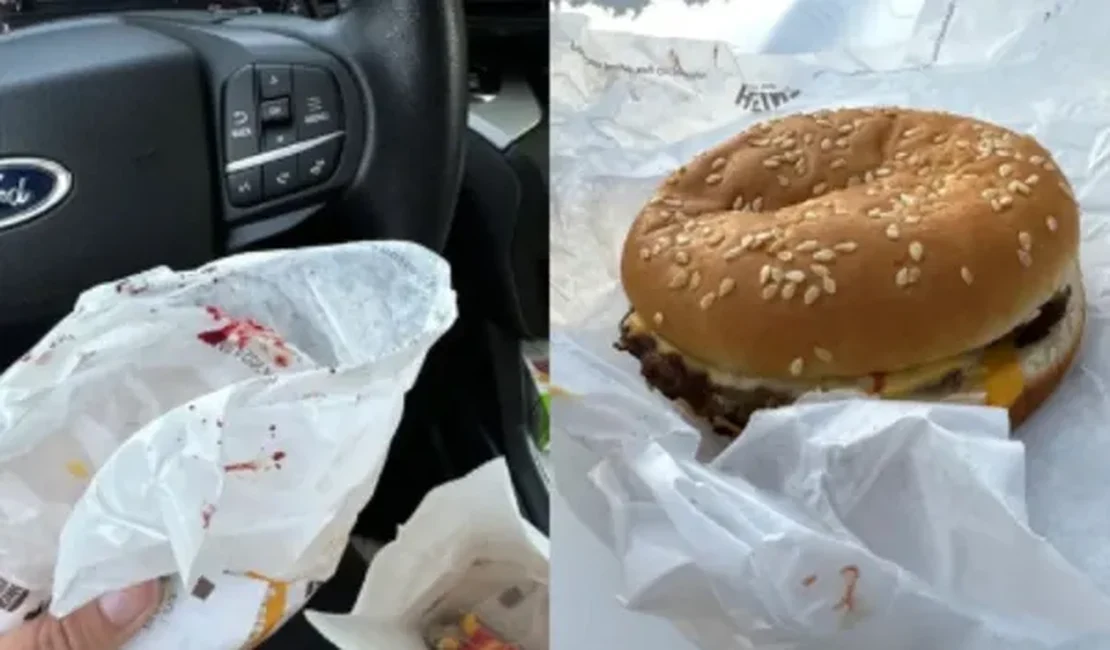 Mãe denuncia rede de fast-food após receber lanche com sangue