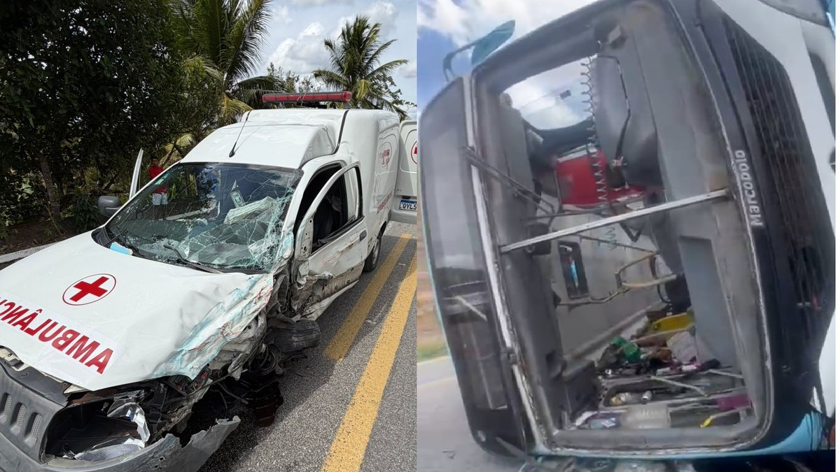 Criança vítima de acidente entre ônibus e ambulância tem parte do braço amputado