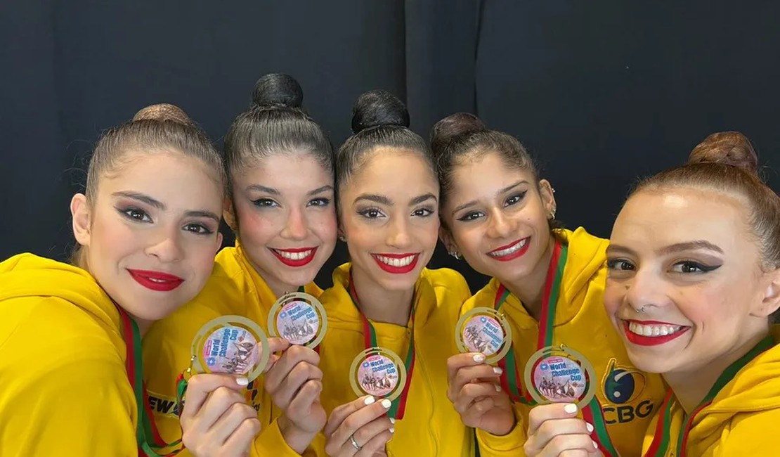  Ginástica rítmica do Brasil conquista ouro inédito na Copa do Mundo