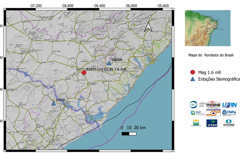 Arapiraca registra novo tremor de terra, o quinto em Alagoas no mês de novembro