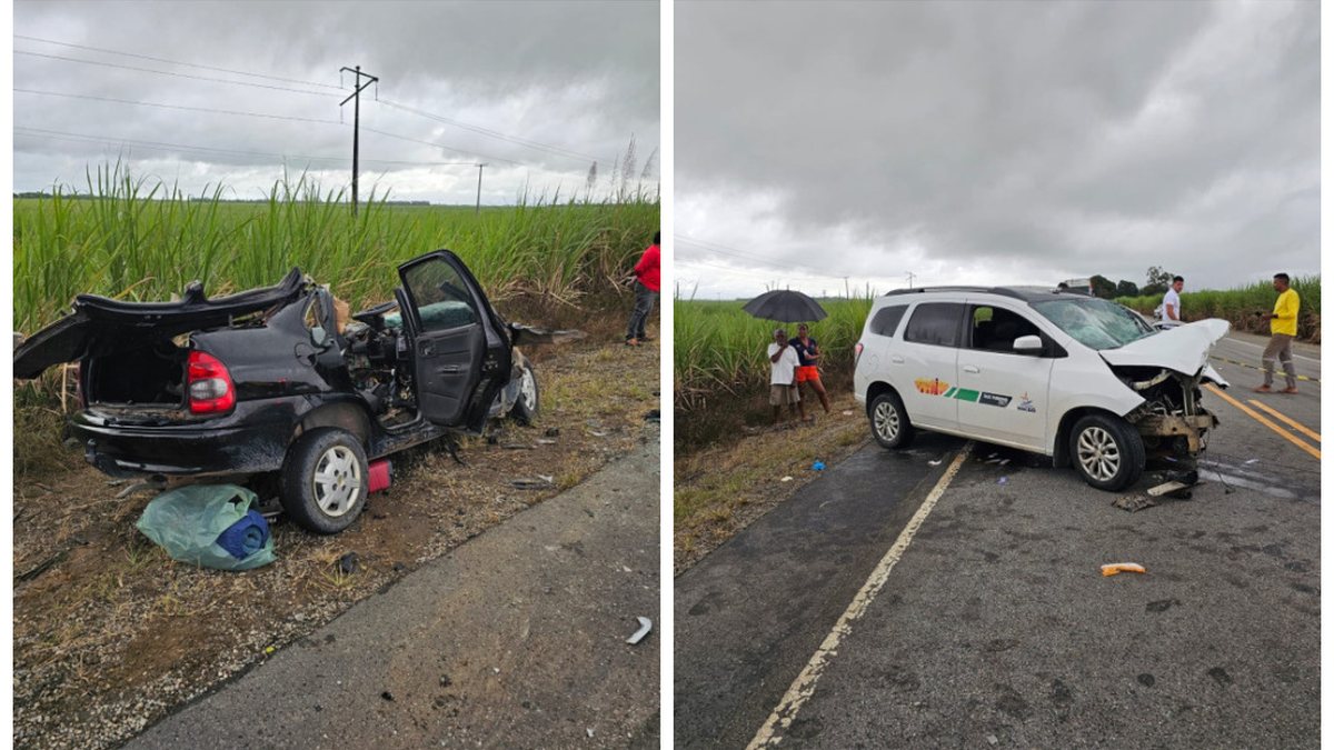 Colisão entre carros deixa duas vítimas presas às ferragens em Marechal Deodoro