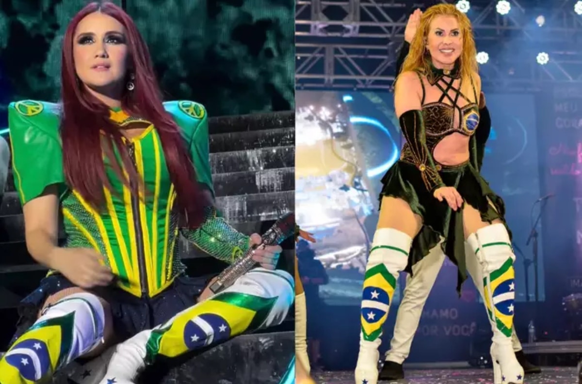 Dulce Maria usa bota dada por Joelma no último show do RBD no Brasil