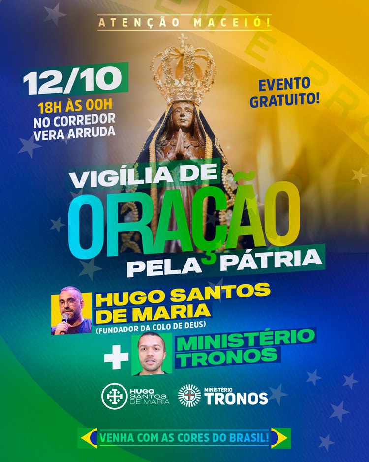 Maceió recebe Vigília de Oração pelo Brasil nesta quarta-feira