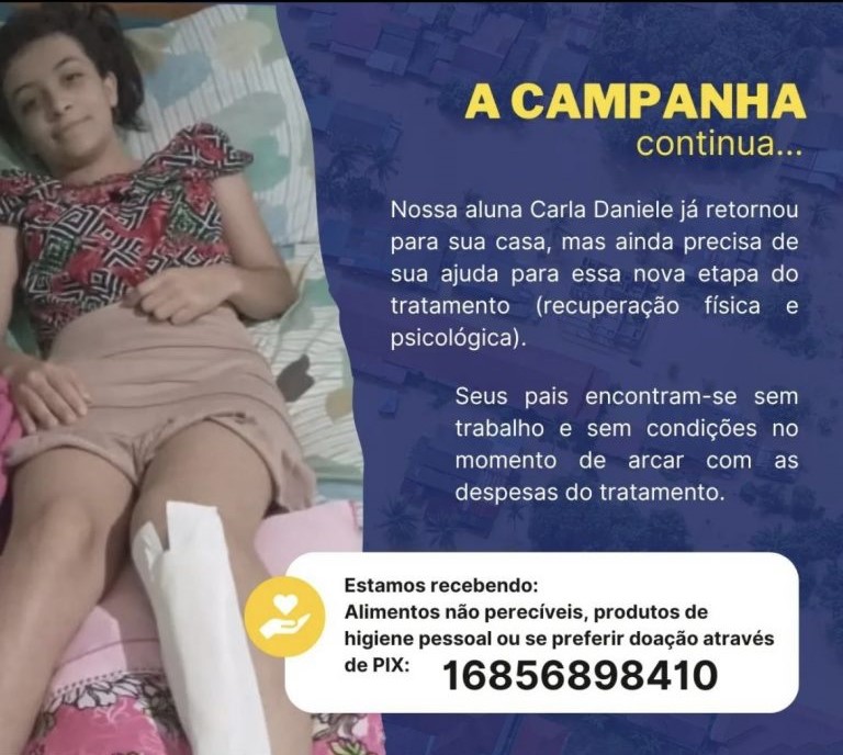 Família e amigos de estudante atropelada na Serra das Espias pede ajuda para arcar com tratamento