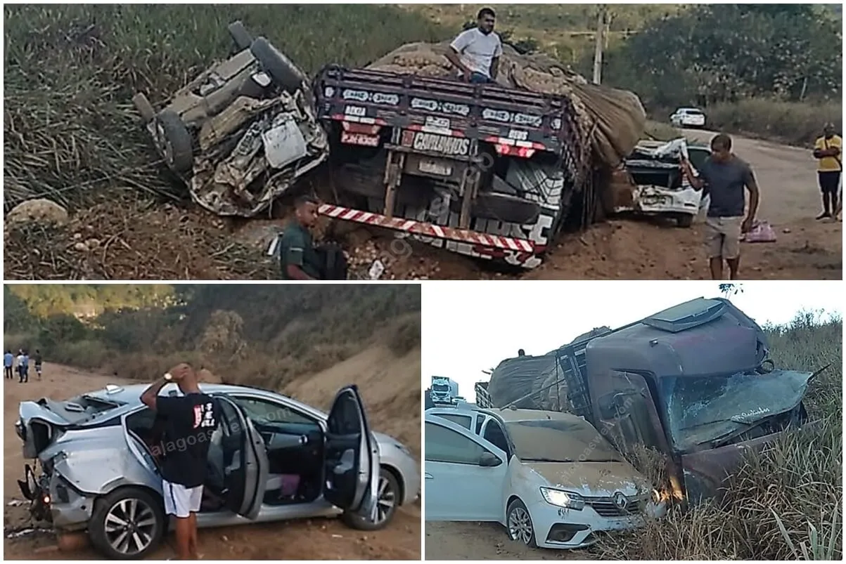 Caminhão desgovernado destrói três veículos e deixa várias vítimas em Teotônio Vilela