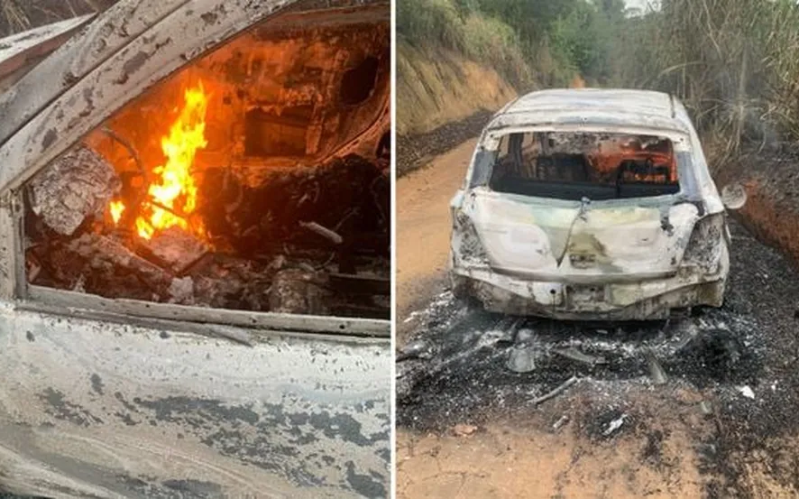 Corpo carbonizado é encontrado dentro de carro incendiado